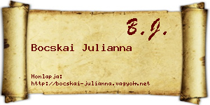 Bocskai Julianna névjegykártya